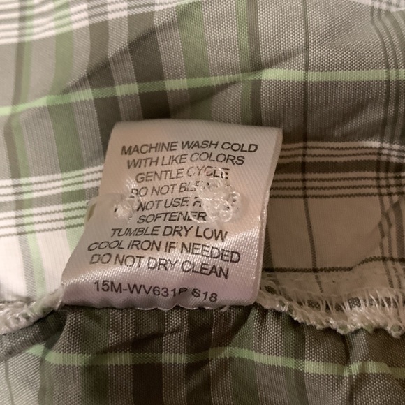 Men’s XXL Nepallo green and gray plaid button down short sleeve shirt - Picture 6 of 6